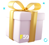 Receba seus bônus de boas-vindas no F59